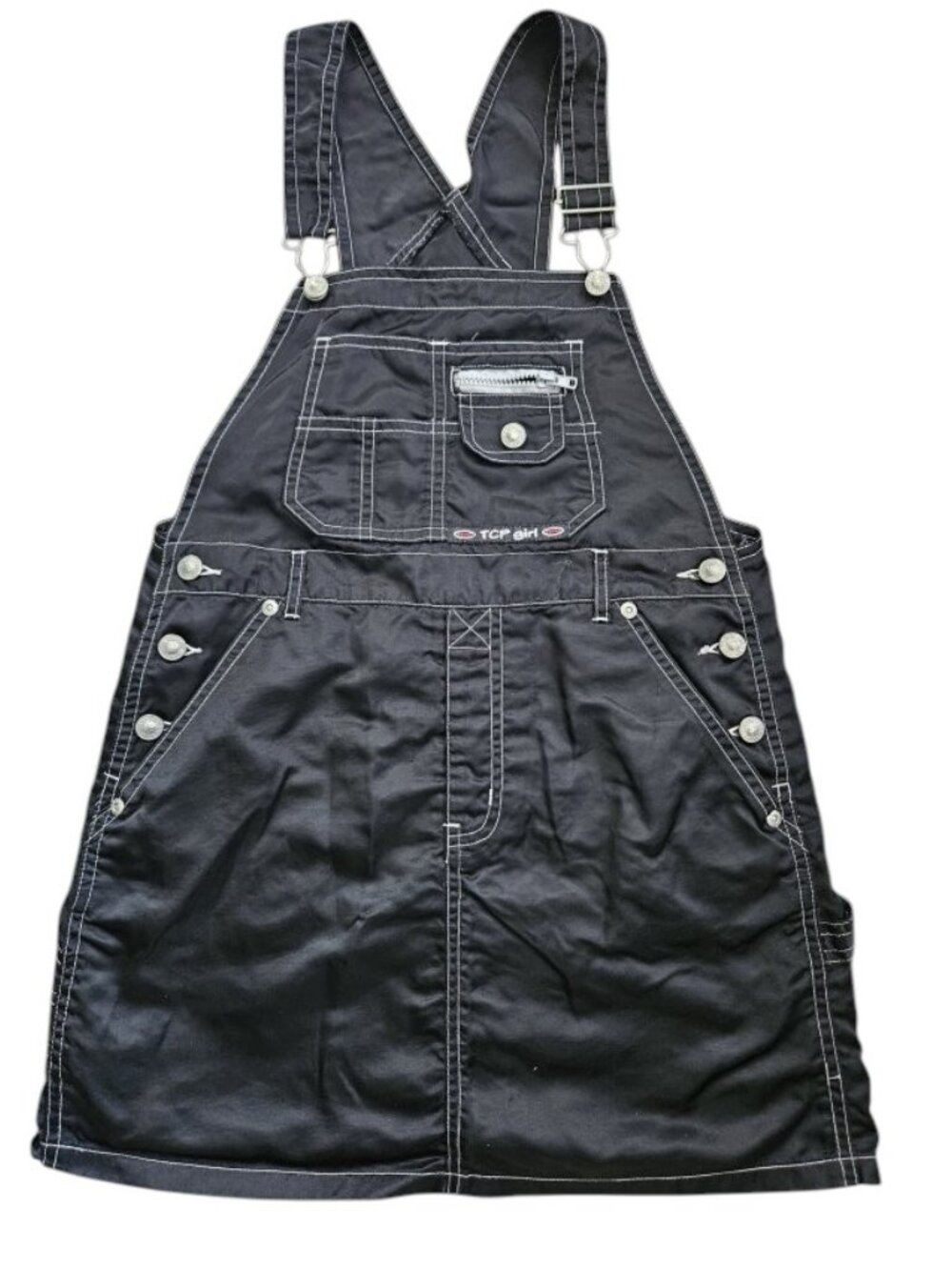 THE CHILDREN'S PLACE GIRL Nylon Dri Fit Black Bib Overall Skirt Jumper Size 8 - Picture 4 of 6